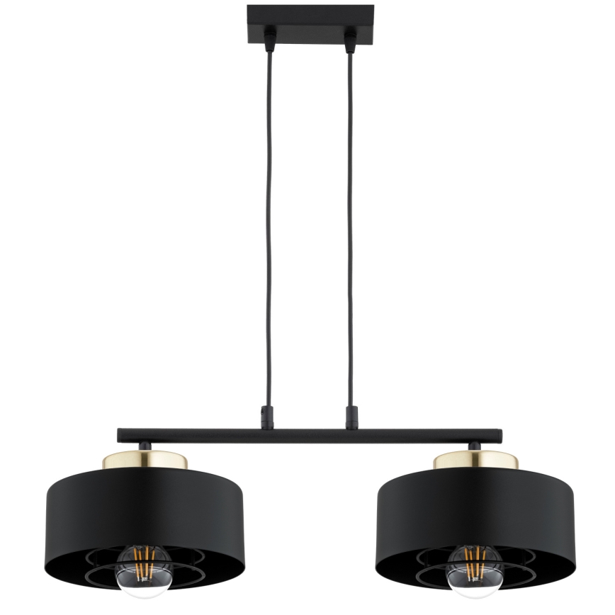 Brilagi - Lampadario sospeso su cavo 2xE27/60W/230V nero/oro