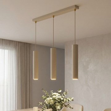 Brilagi - Lampadario sospeso su cavo 3xGU10/15W/230V beige/oro