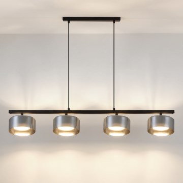 Brilagi - Lampadario sospeso su cavo AURA LUX 4xGX53/30W/230V nero/fumé