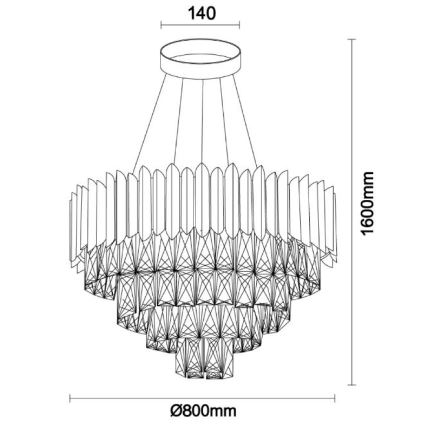 Brilagi - Lampadario sospeso su cavo CARLOS 11xE14/40W/230V Ø 80 cm