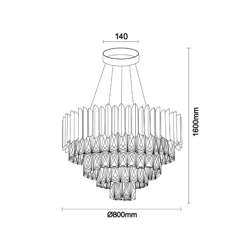 Brilagi - Lampadario sospeso su cavo CARLOS 11xE14/40W/230V Ø 80 cm