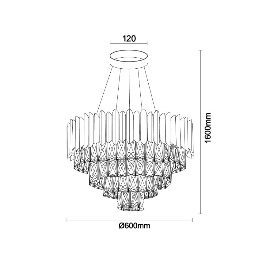 Brilagi - Lampadario sospeso su cavo CARLOS 9xE14/40W/230V Ø 60 cm