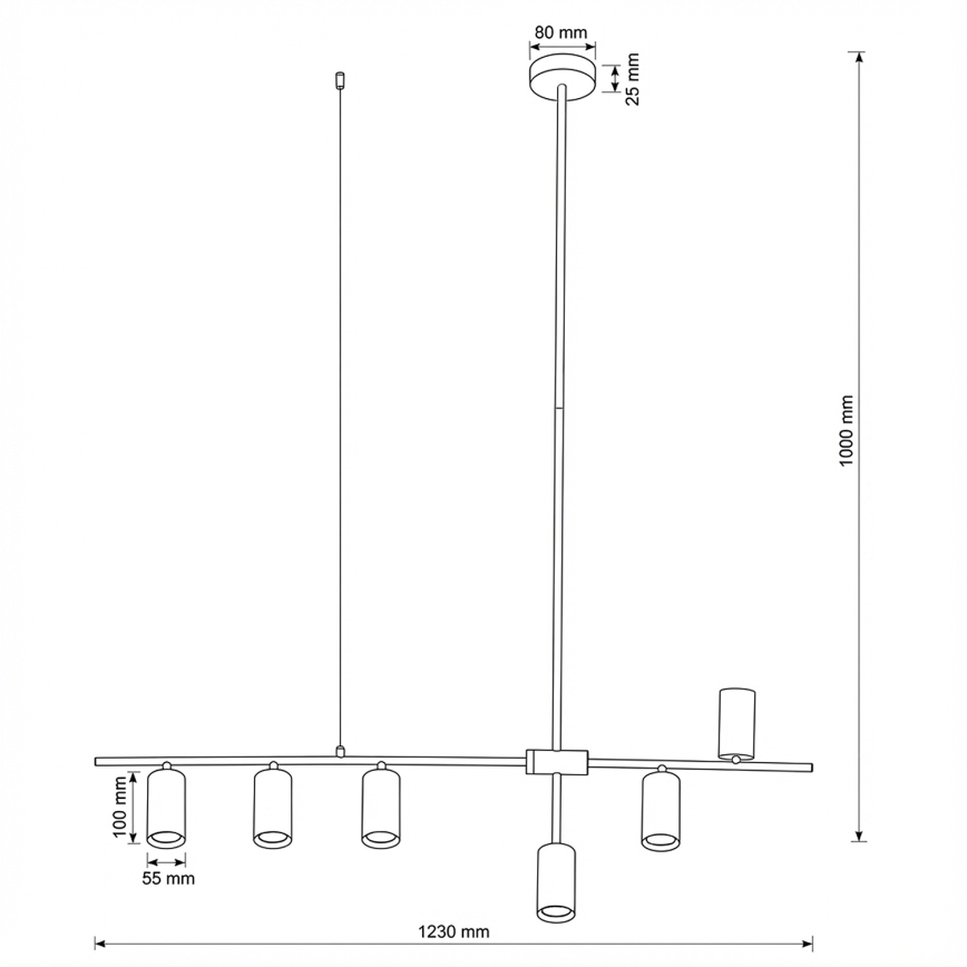 Brilagi - Lampadario sospeso su cavo CRANE 6xGU10/30W/230V bianco