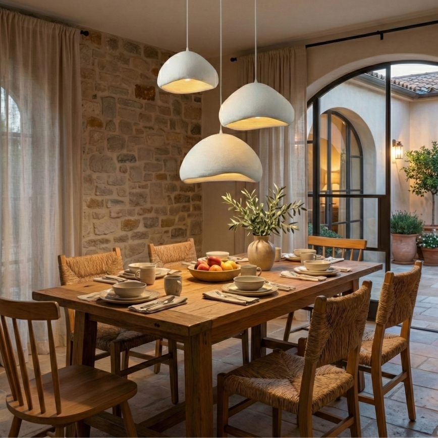 Brilagi - Lampadario sospeso su cavo LORA 3xE27/40W/230V Ø 82 cm bianco