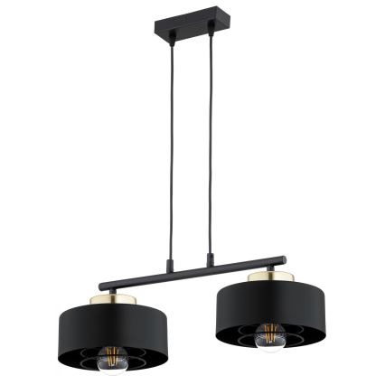 Brilagi - Lampadario sospeso su cavo SPRING 2xE27/60W/230V nero/oro