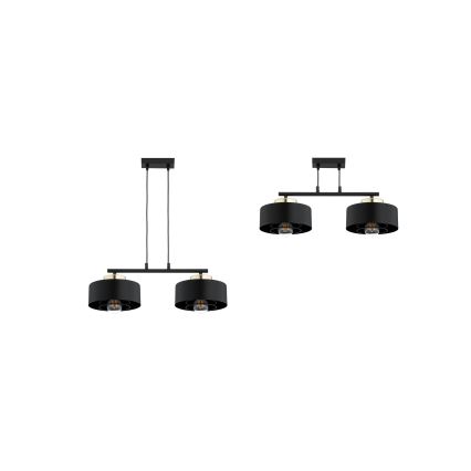 Brilagi - Lampadario sospeso su cavo SPRING 2xE27/60W/230V nero/oro