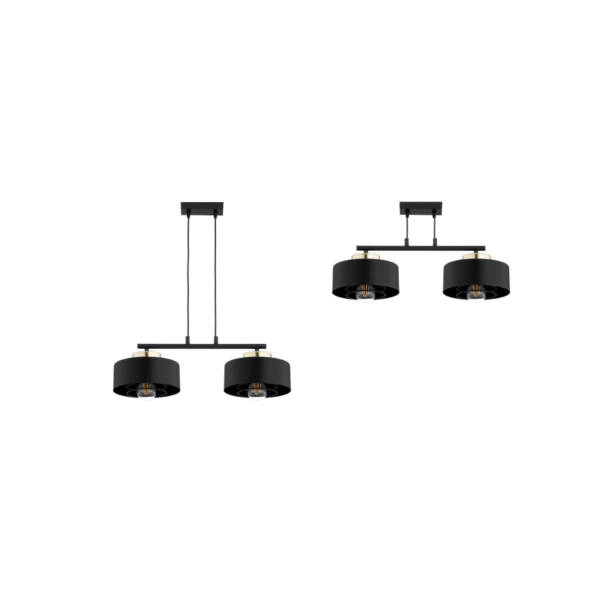 Brilagi - Lampadario sospeso su cavo SPRING 2xE27/60W/230V nero/oro