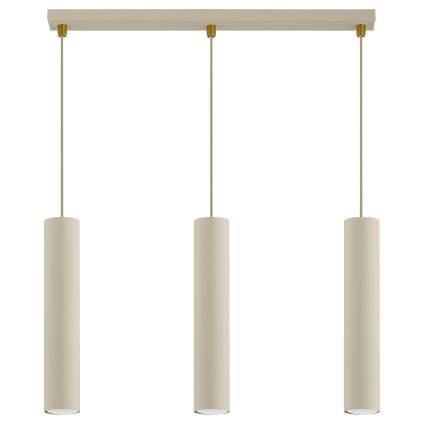 Brilagi - Lampadario sospeso su cavo TUBE 3xGU10/15W/230V beige/oro