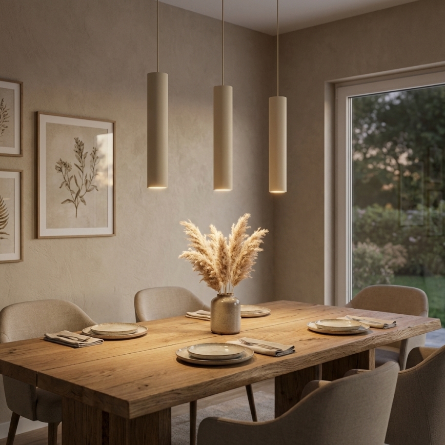 Brilagi - Lampadario sospeso su cavo TUBE 3xGU10/15W/230V beige/oro