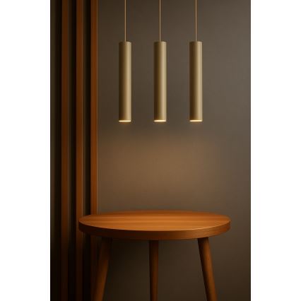 Brilagi - Lampadario sospeso su cavo TUBE 3xGU10/15W/230V beige/oro