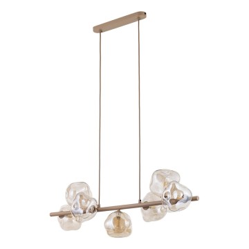 Brilagi - Lampadario sospeso su cavo VULCANO 7xG9/8W/230V beige/fumé beige