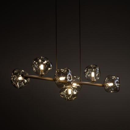 Brilagi - Lampadario sospeso su cavo VULCANO 7xG9/8W/230V beige/fumé beige