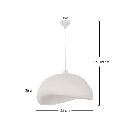 Brilagi - Lampadario sospeso su cavo WABI SABI 1xE27/40W/230V Ø 52 cm bianco