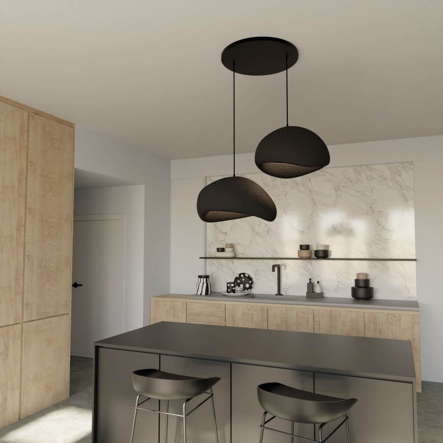 Brilagi - Lampadario sospeso su cavo WABI SABI 2xE27/40W/230V Ø 60 cm nero