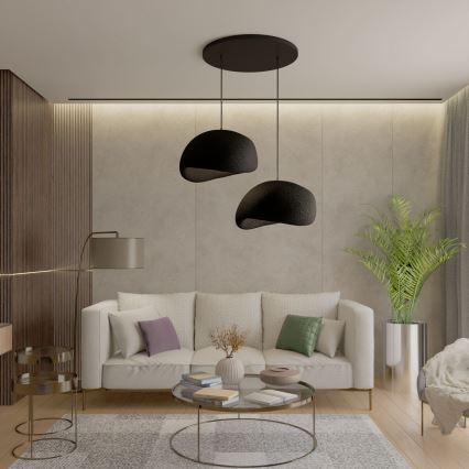 Brilagi - Lampadario sospeso su cavo WABI SABI 2xE27/40W/230V Ø 60 cm nero