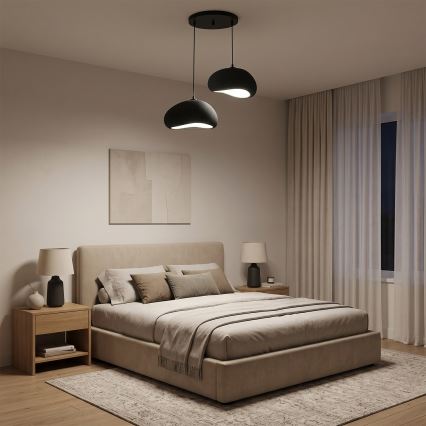 Brilagi - Lampadario sospeso su cavo WABI SABI 2xE27/40W/230V Ø 60 cm nero