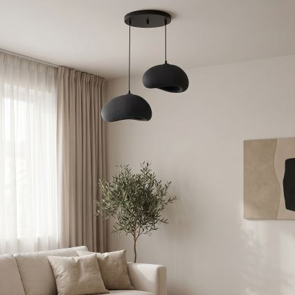 Brilagi - Lampadario sospeso su cavo WABI SABI 2xE27/40W/230V Ø 60 cm nero
