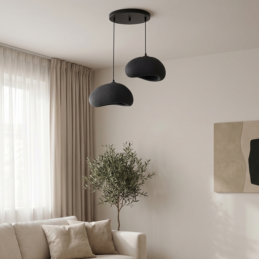Brilagi - Lampadario sospeso su cavo WABI SABI 2xE27/40W/230V Ø 60 cm nero
