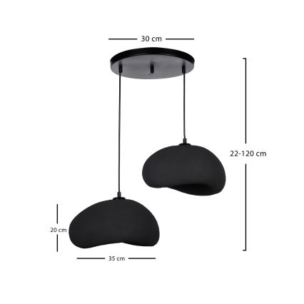 Brilagi - Lampadario sospeso su cavo WABI SABI 2xE27/40W/230V Ø 60 cm nero