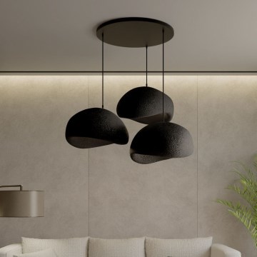 Brilagi - Lampadario sospeso su cavo WABI SABI 3xE27/40W/230V Ø 60 cm nero