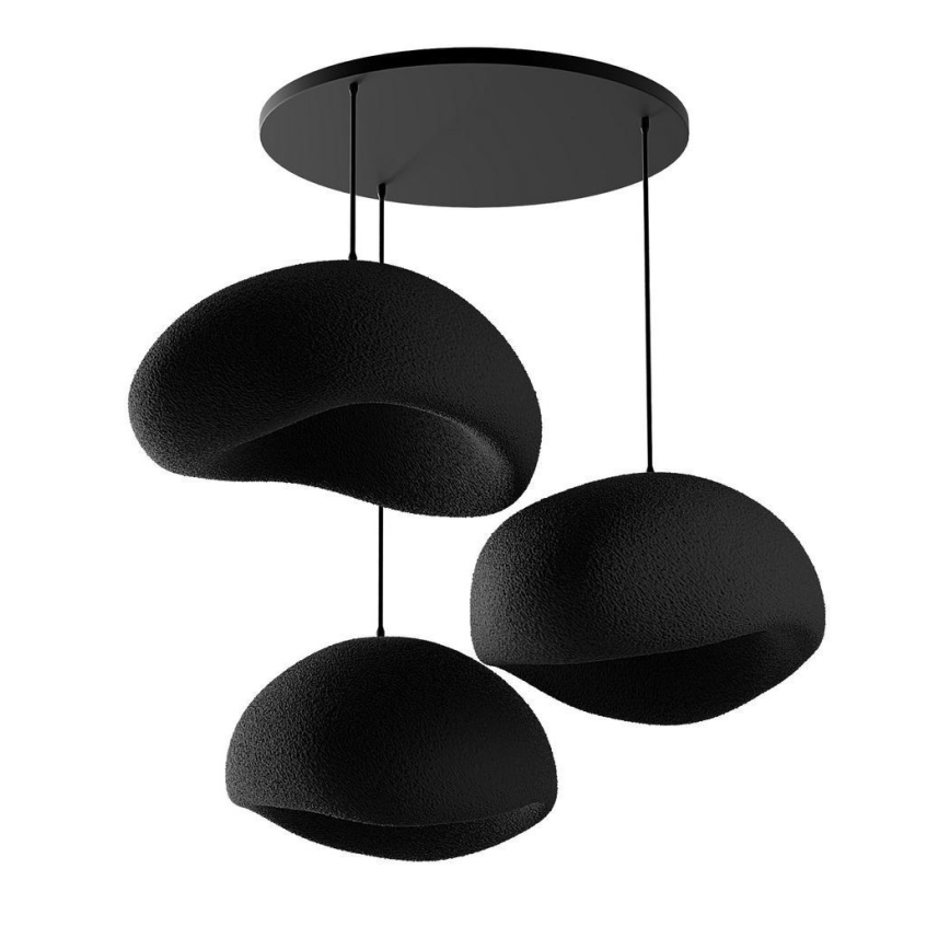 Brilagi - Lampadario sospeso su cavo WABI SABI 3xE27/40W/230V Ø 60 cm nero