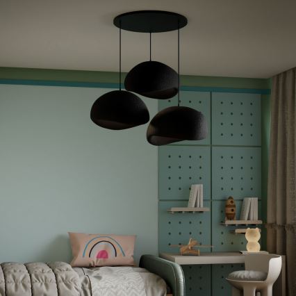 Brilagi - Lampadario sospeso su cavo WABI SABI 3xE27/40W/230V Ø 60 cm nero