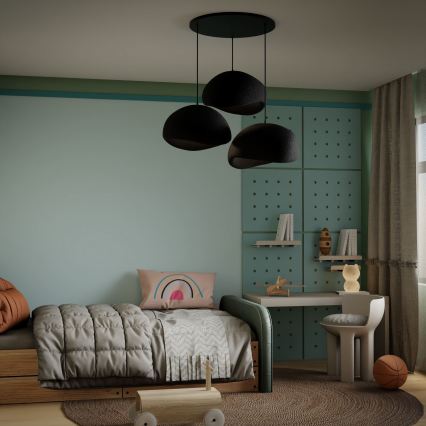 Brilagi - Lampadario sospeso su cavo WABI SABI 3xE27/40W/230V Ø 60 cm nero
