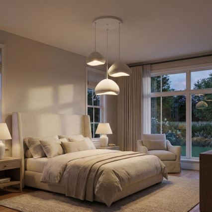 Brilagi - Lampadario sospeso su cavo WABI SABI 3xE27/40W/230V Ø 82 cm bianco