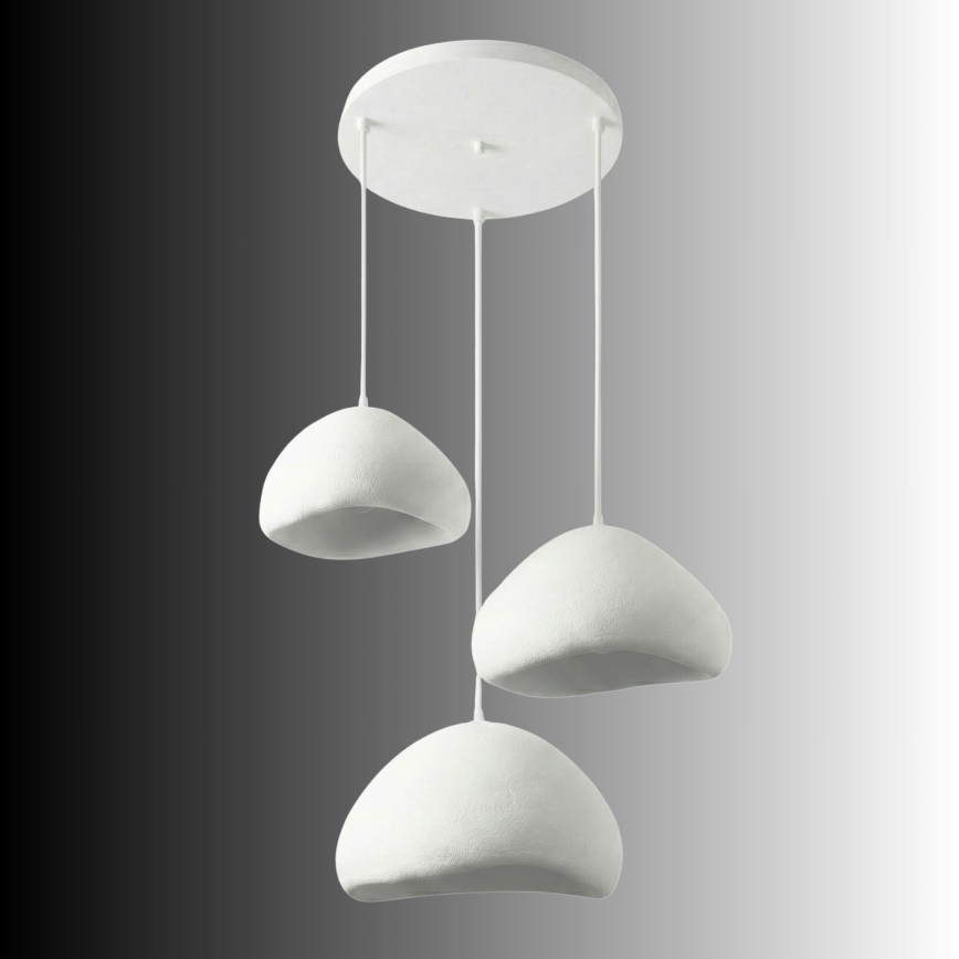 Brilagi - Lampadario sospeso su cavo WABI SABI 3xE27/40W/230V Ø 82 cm bianco
