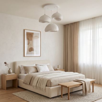 Brilagi - Lampadario sospeso su cavo WABI SABI 3xE27/40W/230V Ø 82 cm bianco