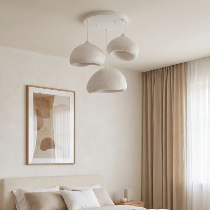 Brilagi - Lampadario sospeso su cavo WABI SABI 3xE27/40W/230V Ø 82 cm bianco