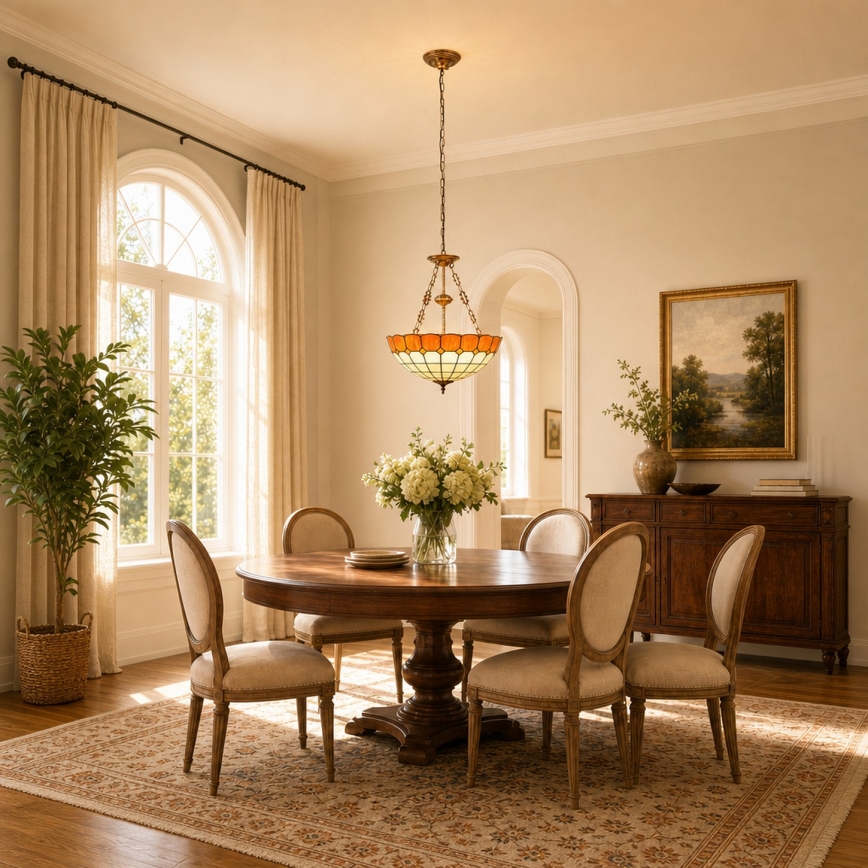 Brilagi - Lampadario stile Tiffany in vetro colorato con catena SIENNA 3xE27/60W/230V Ø 50 cm