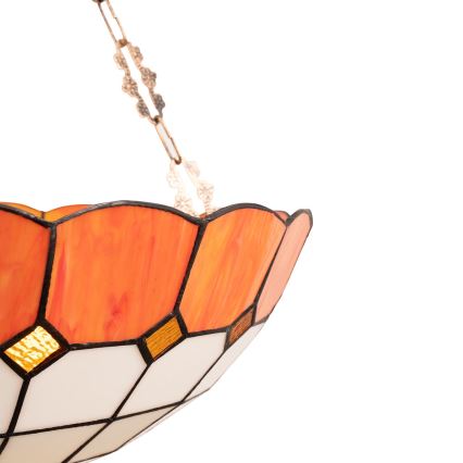 Brilagi - Lampadario stile Tiffany in vetro colorato con catena SIENNA 3xE27/60W/230V Ø 50 cm