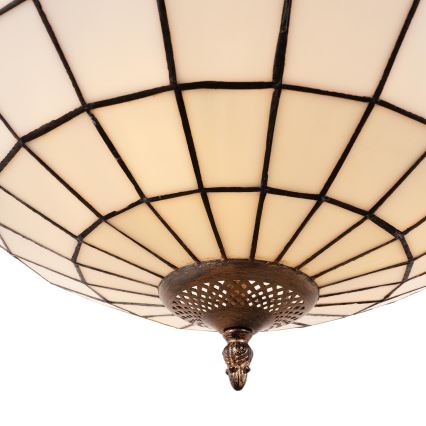 Brilagi - Lampadario stile Tiffany in vetro colorato con catena SIENNA 3xE27/60W/230V Ø 50 cm