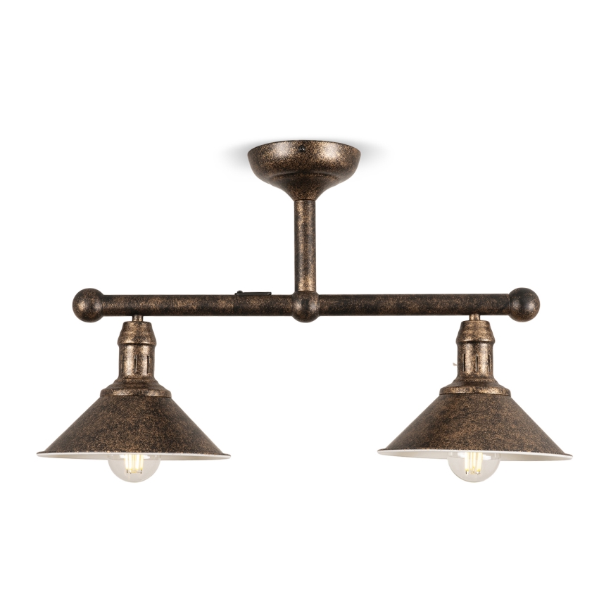 BRILAGI - Lampadario su asta FORGE 2xE27/60W/230V rame/patina