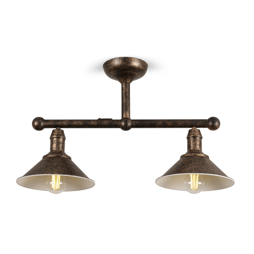 BRILAGI - Lampadario su asta FORGE 2xE27/60W/230V rame/patina