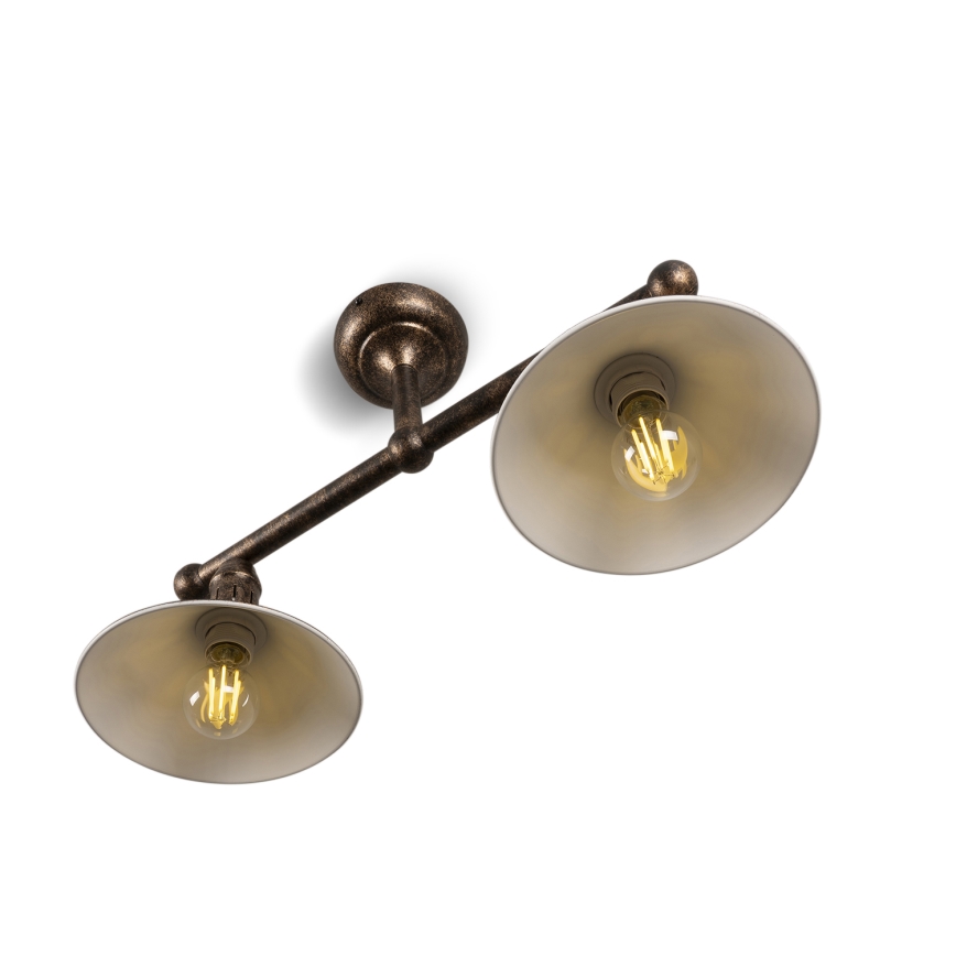 BRILAGI - Lampadario su asta FORGE 2xE27/60W/230V rame/patina