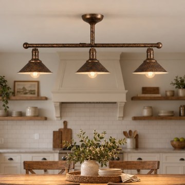 BRILAGI - Lampadario su asta FORGE 3xE27/60W/230V patina/ramato