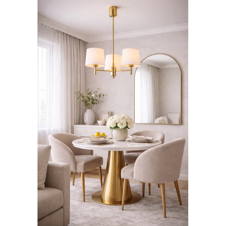 Brilagi - Lampadario su asta MONTE 3xE27/15W/230V crema/oro
