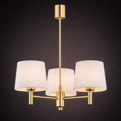 Brilagi - Lampadario su asta MONTE 3xE27/15W/230V crema/oro