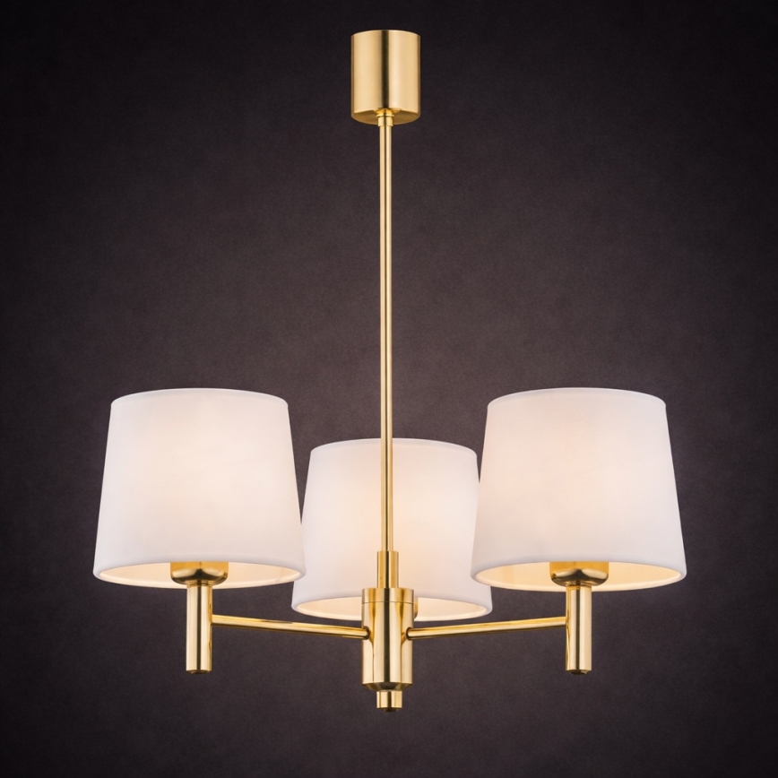 Brilagi - Lampadario su asta MONTE 3xE27/15W/230V crema/oro