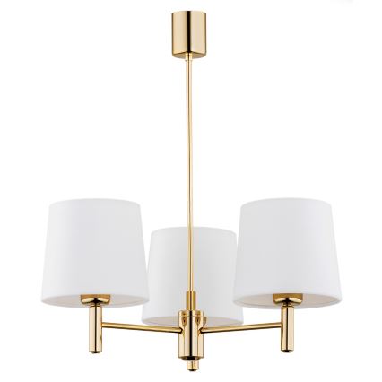 Brilagi - Lampadario su asta MONTE 3xE27/15W/230V crema/oro