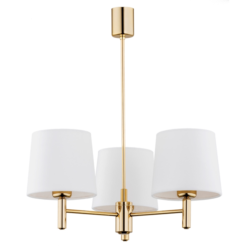 Brilagi - Lampadario su asta MONTE 3xE27/15W/230V crema/oro