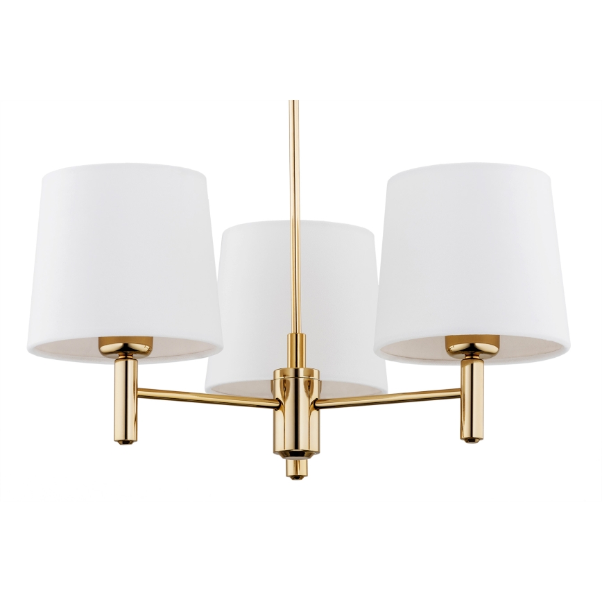 Brilagi - Lampadario su asta MONTE 3xE27/15W/230V crema/oro