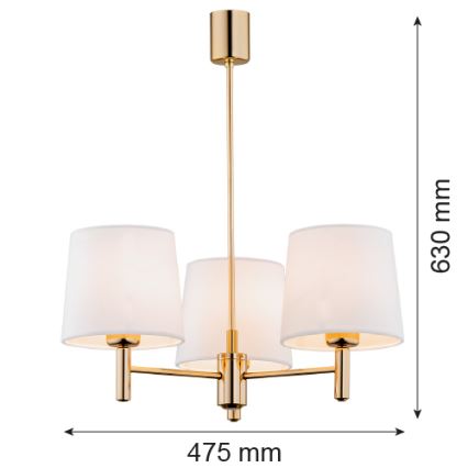 Brilagi - Lampadario su asta MONTE 3xE27/15W/230V crema/oro
