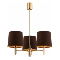 Brilagi - Lampadario su asta MONTE 3xE27/15W/230V marrone/oro