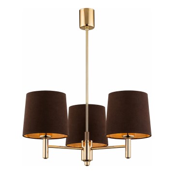 Brilagi - Lampadario su asta MONTE 3xE27/15W/230V marrone/oro