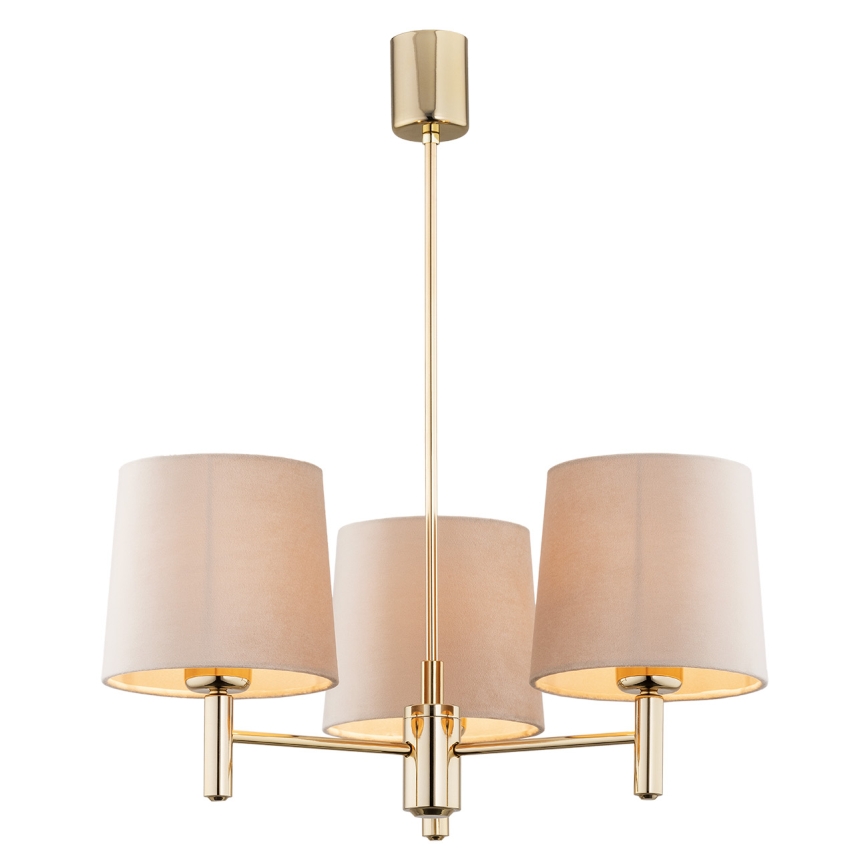 Brilagi - Lampadario su asta MONTE 3xE27/60W/230V beige/oro
