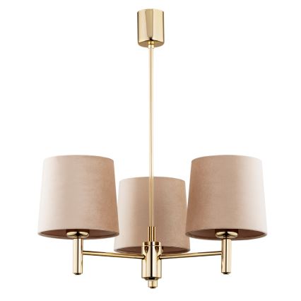 Brilagi - Lampadario su asta MONTE 3xE27/60W/230V beige/oro