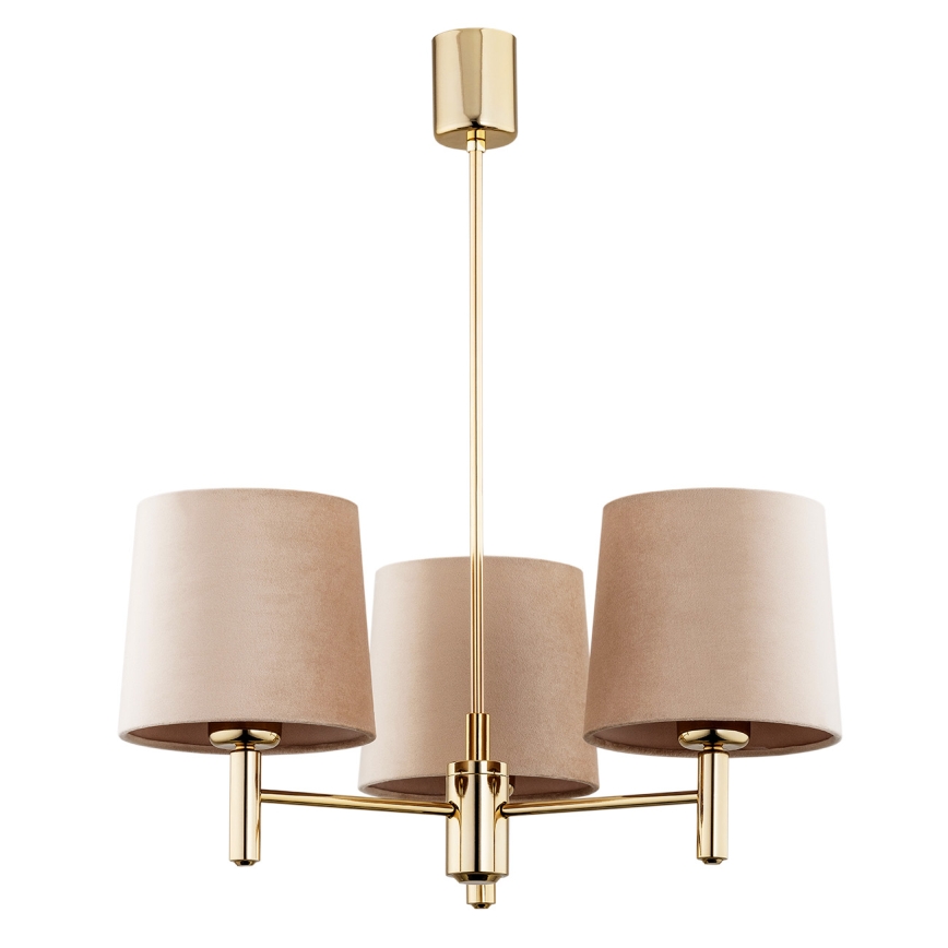 Brilagi - Lampadario su asta MONTE 3xE27/60W/230V beige/oro